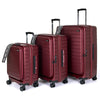 turaco 20" Silent Double-Wheel Expandable Polycarbonate Hard Case Luggage with Anti-Theft Zipper & TSA Lock - RED