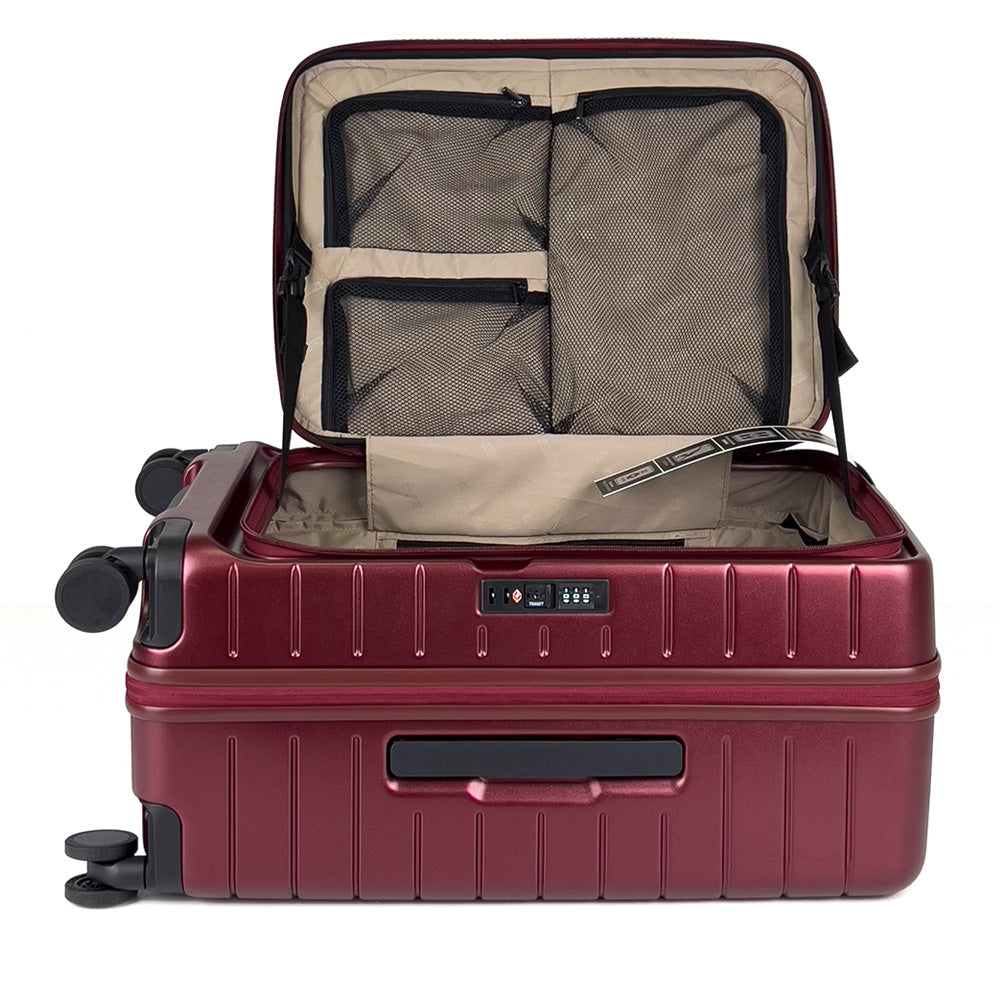 turaco 29" Silent Double-Wheel Expandable Polycarbonate Hard Case Luggage with Anti-Theft Zipper & TSA Lock - RED