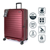 turaco 29" Silent Double-Wheel Expandable Polycarbonate Hard Case Luggage with Anti-Theft Zipper & TSA Lock - RED