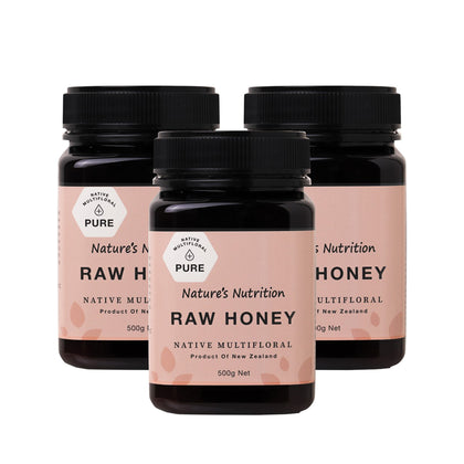Nature's Nutrition New Zealand Raw Honey 500g (Bundle of 3)