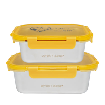 pyrex 2pc Stainless Steel Storage Set with Lid - Snoopy Bold (PX-SS4RT-SPB-SG)