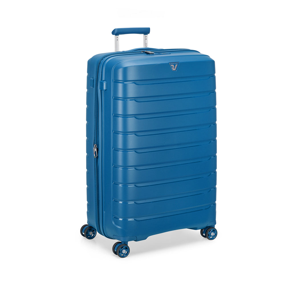 RONCATO 78cm B-Flying Polypropylene Double-Wheel Expandable Hard Case Spinner Luggage - Denim Blue