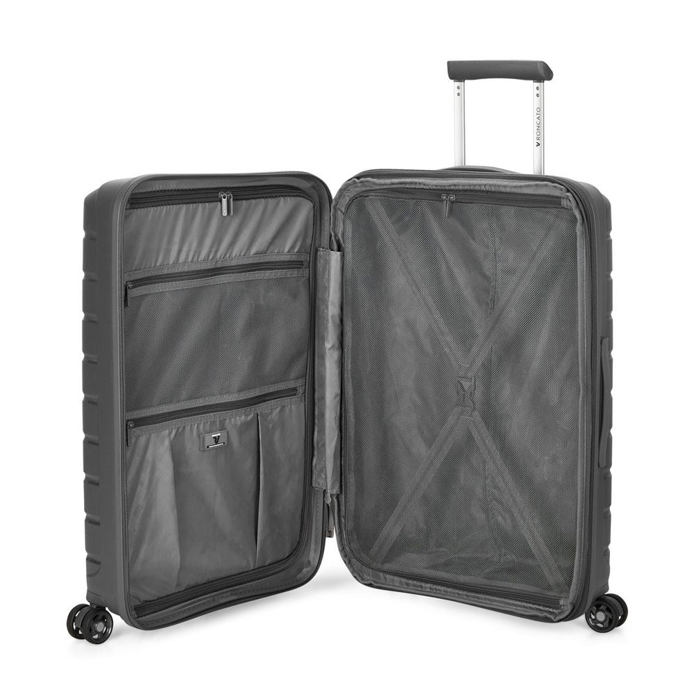 RONCATO 68cm B-Flying Polypropylene Double-Wheel Expandable Hard Case Spinner Luggage - Grey