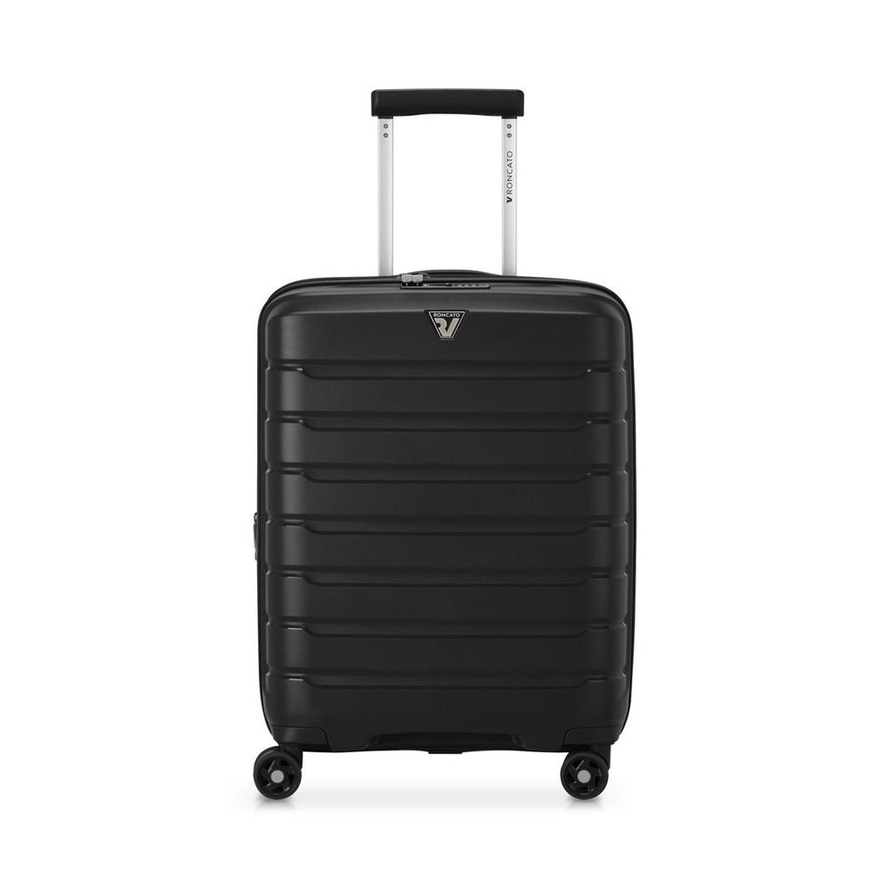 RONCATO 55cm B-Flying Polypropylene Double-Wheel Expandable Hard Case Spinner Luggage - Black