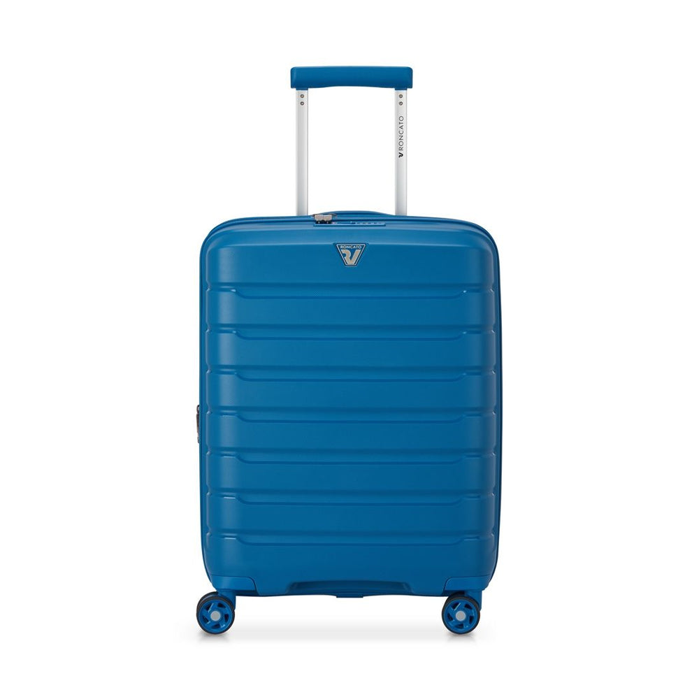 RONCATO 55cm B-Flying Polypropylene Double-Wheel Expandable Hard Case Spinner Luggage - Denim Blue