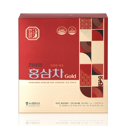 Hansamin Haru (Daily) Korean Red Ginseng Tea Gold - 50 packs x 3g