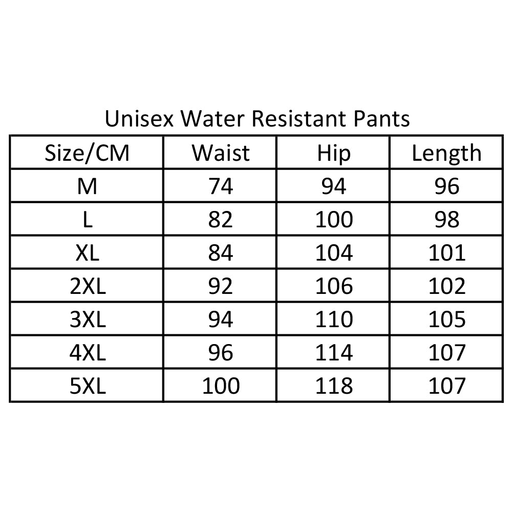 FREEZE ZONE Unisex Water Resistant Pants - Black
