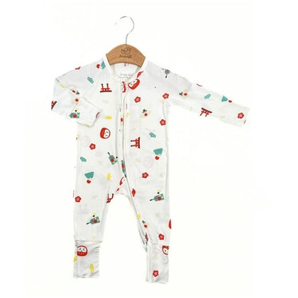 Simply Life Sleepsuit Long-sleeved zipper with folded mittens and footies (SBWR-39JP)