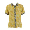 ENRO Mix Fabric Button Down Yellow Blouse - Prints