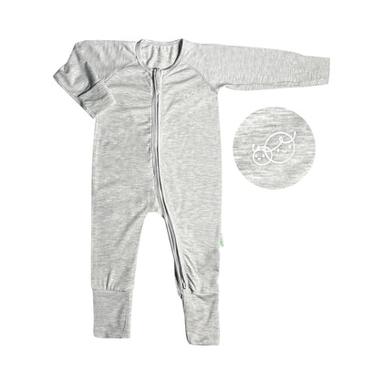 Simply Life TENCEL™ Modal - Sleepsuits long-sleeved zipper with folded mittens & footie (SMWR-39HG)