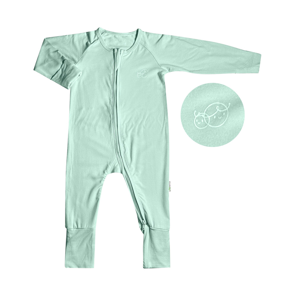 Simply Life TENCEL™ Modal - Sleepsuits long-sleeved zipper with folded mittens & footie (SMWR-39MT)