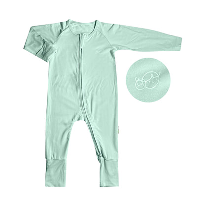 Simply Life TENCEL™ Modal - Sleepsuits long-sleeved zipper with folded mittens & footie (SMWR-39MT)