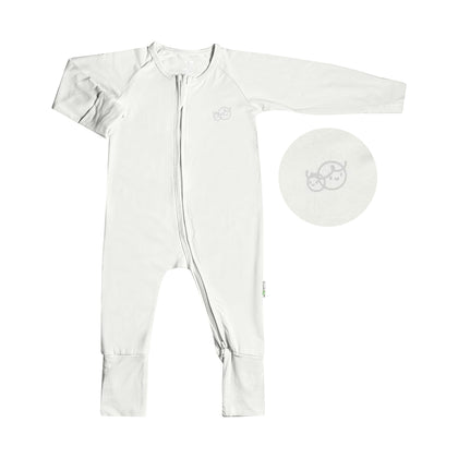 Simply Life TENCEL™ Modal - Sleepsuits long-sleeved zipper with folded mittens & footie (SMWR-39PW)