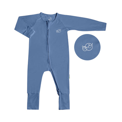 Simply Life TENCEL™ Modal - Sleepsuits long-sleeved zipper with folded mittens & footie (SMWR-39SB)