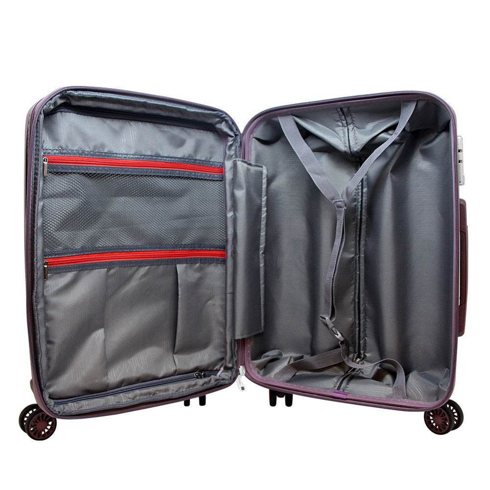 TRAVEL TIME TT-6117 20" Hard Case Spinner Luggage - Expandable, TSA Lock - Black