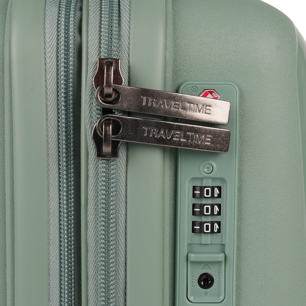 TRAVEL TIME TT-8024 20"+26" Hard Case Spinner Luggage - Expandable, TSA Lock - Wine Red