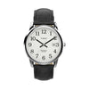 TIMEX Easy Reader® 35mm Leather Strap Watch - Black/Silver-Tone