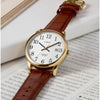 TIMEX Easy Reader® 35mm Leather Strap Watch - Brown/Gold-Tone