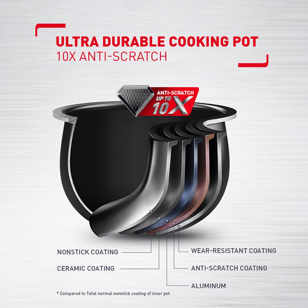 Tefal 1.8L Delirice Plus Fuzzy Logic Rice Cooker (RK776B)