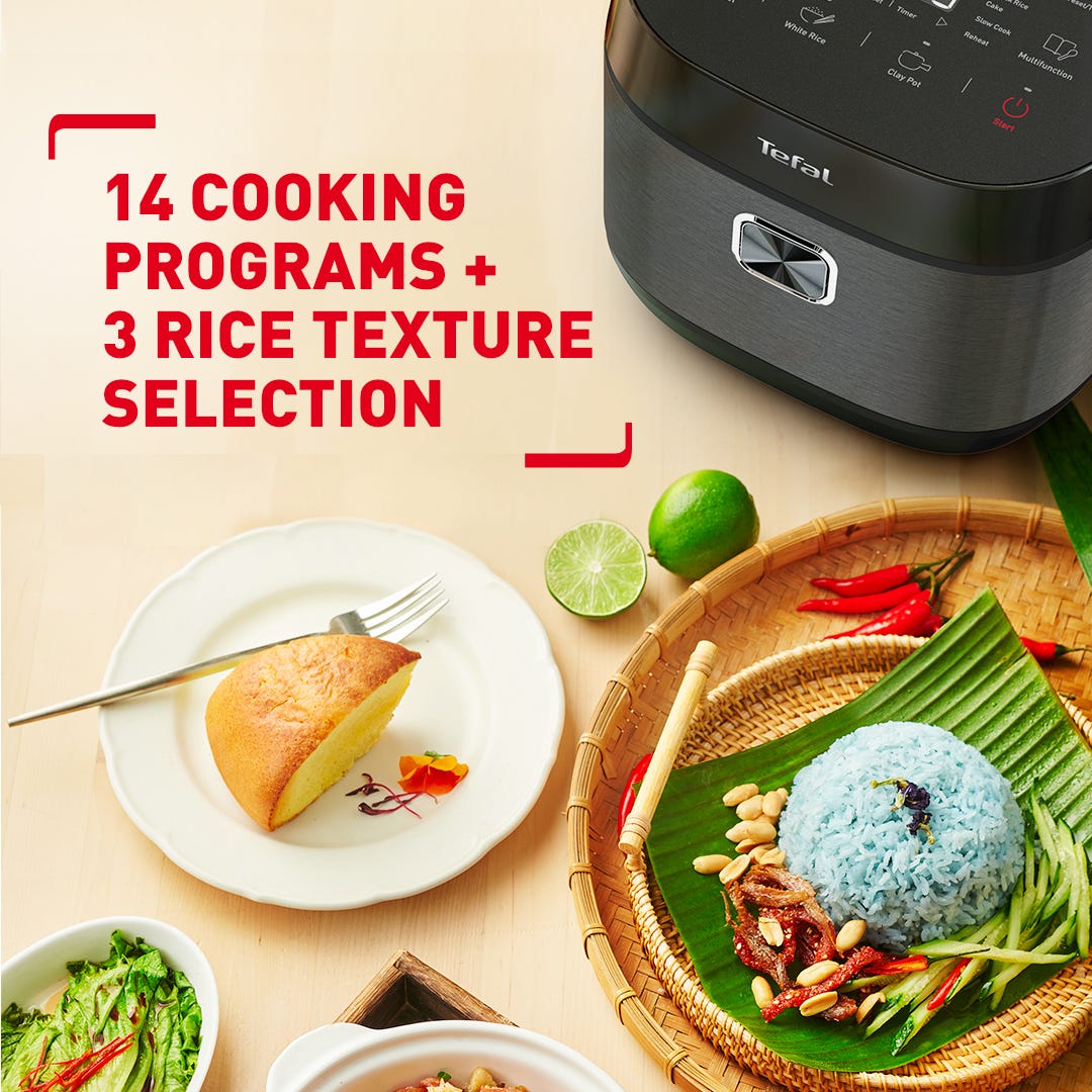 Tefal 1.8L Delirice Plus Fuzzy Logic Rice Cooker (RK776B)