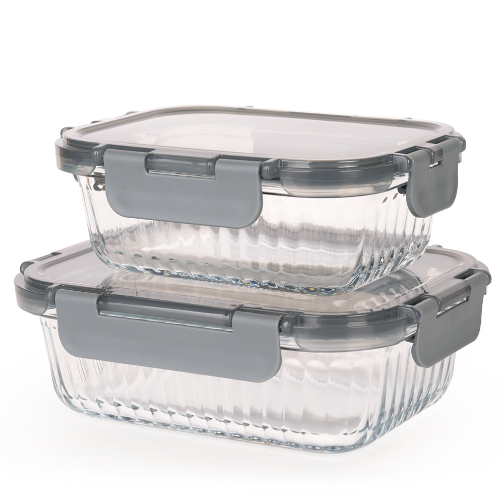 Kukeri 370ml + 640ml Borosilicate Glass Container - Grey