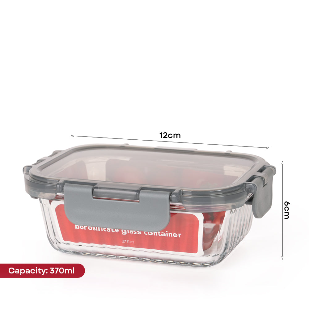 Kukeri 370ml + 640ml Borosilicate Glass Container - Grey