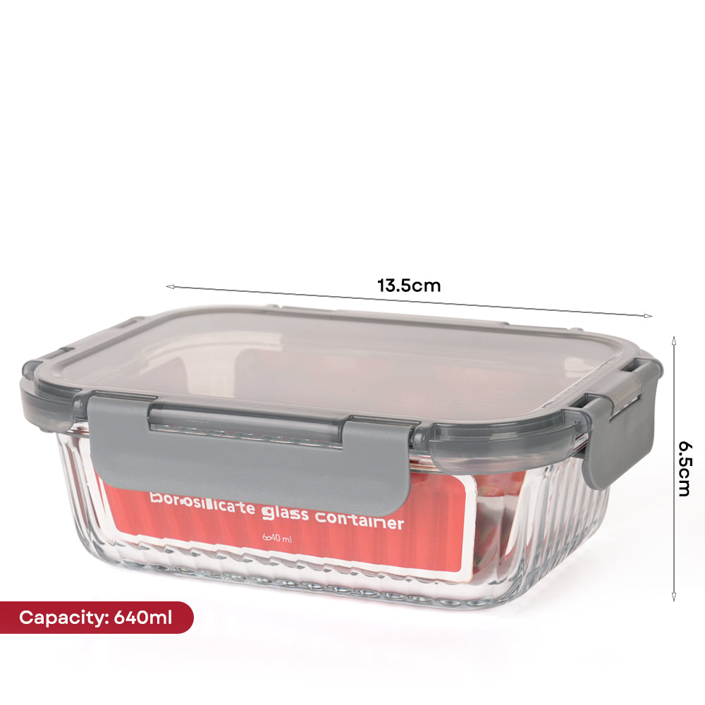 Kukeri 370ml + 640ml Borosilicate Glass Container - Grey