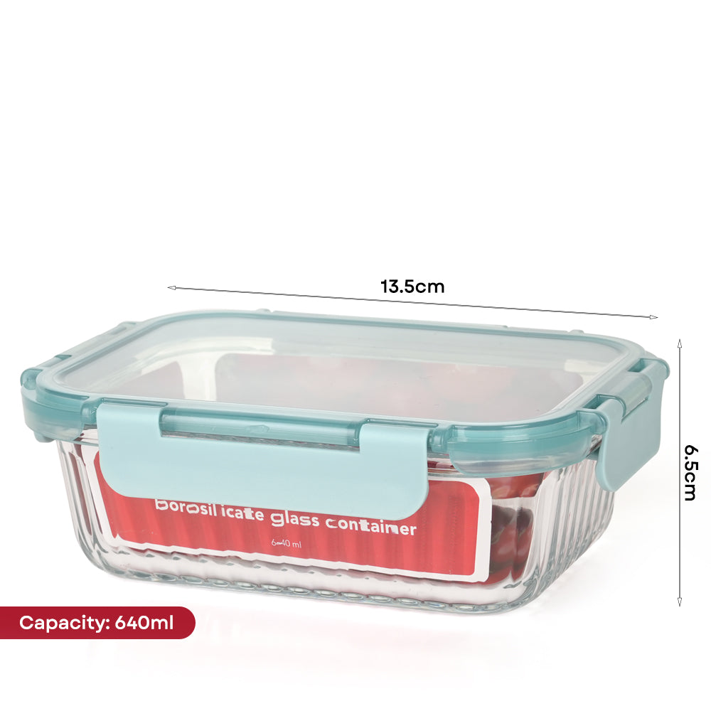 Kukeri 370ml + 640ml Borosilicate Glass Container - Stone Blue