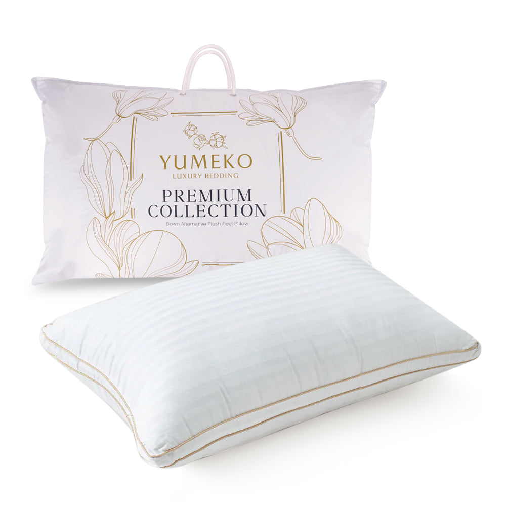 YUMEKO Premium Collection Down Alternative Plush Feel Pillow - Medium Firm / Firm