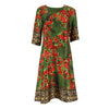 Runway Floral Print Dress - Green