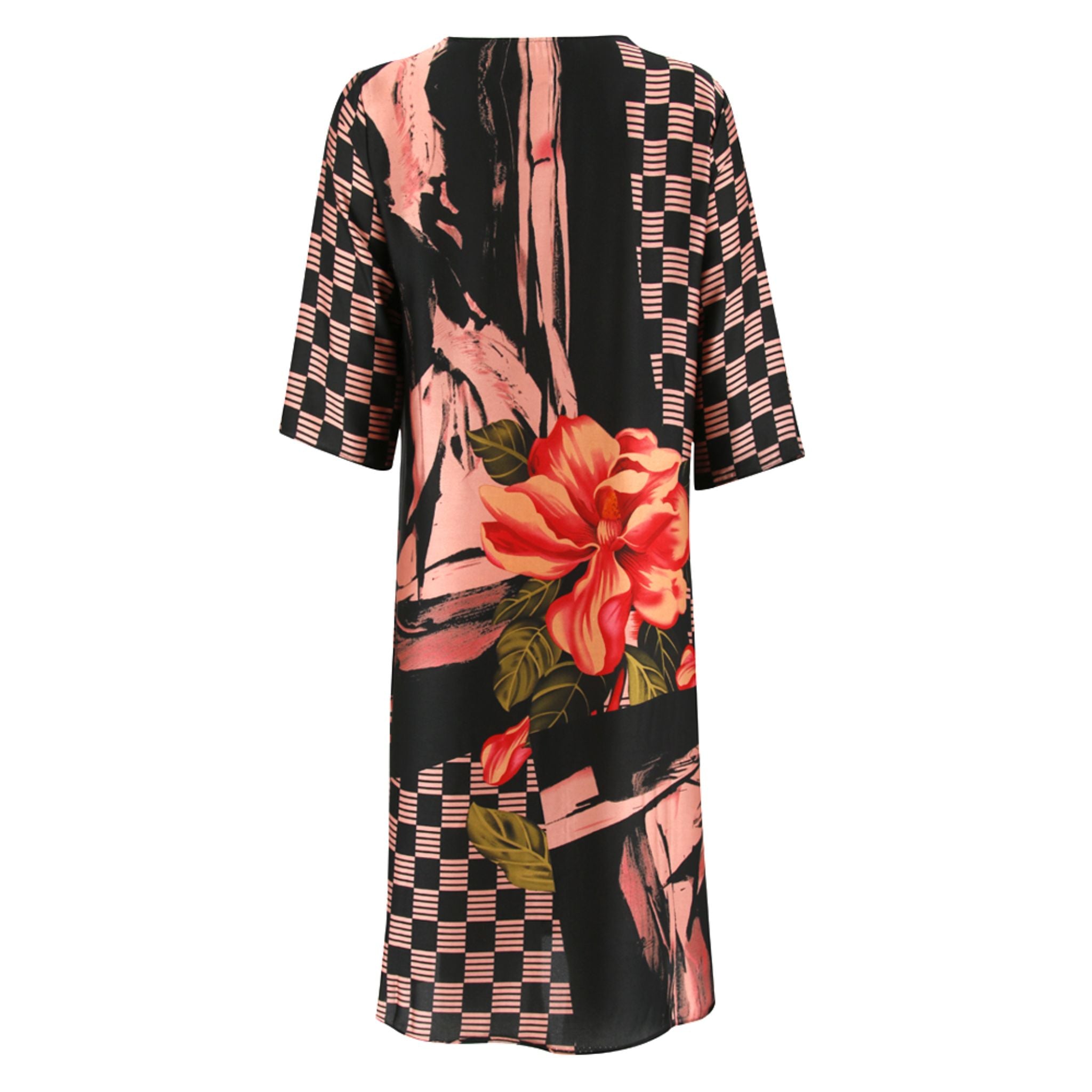 Runway Floral Print Dress - Pink