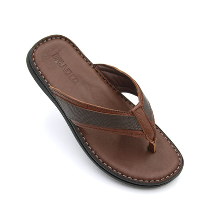 BRUNO CO. Noel Men's Leather Sandals - Brown