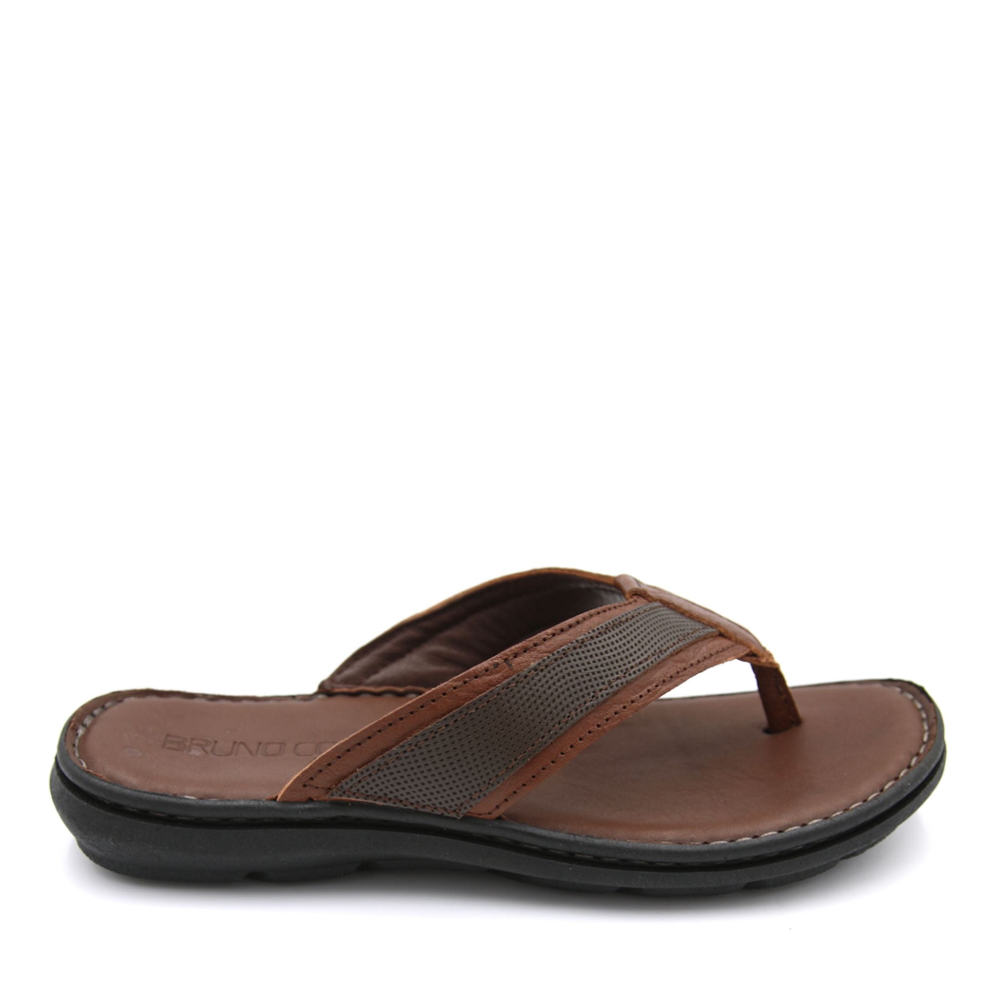 BRUNO CO. Noel Men's Leather Sandals - Brown