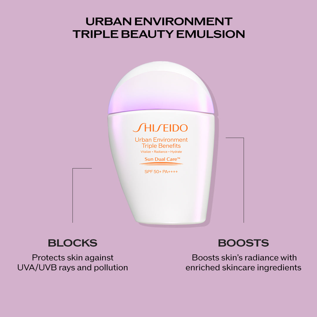 Shiseido Global Suncare Urban Environment Triple Benefits Sun Dual Care SPF50+ (30ml)