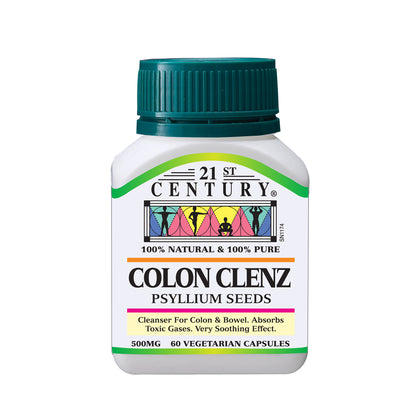 21st Century Colon Clenz Psyllium Seeds 500mg 60 Vegetarian Capsules