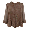 Runway Floral Print Blouse - Brown