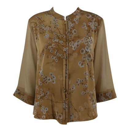 Runway Floral Print Blouse - Yellow