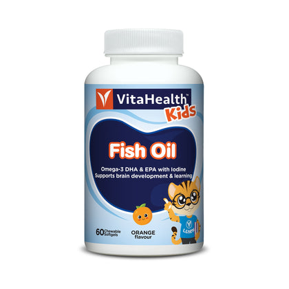 VitaHealth® Kids Fish Oil Orange Flavour 60 Chewable Softgels