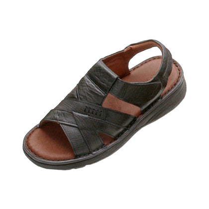 BRUNO CO. Richard Men's Leather Sandals - Black