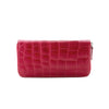 SANCHŌ Genuine Crocodile Leather Zip-Around Long Wallet - Hibiscus