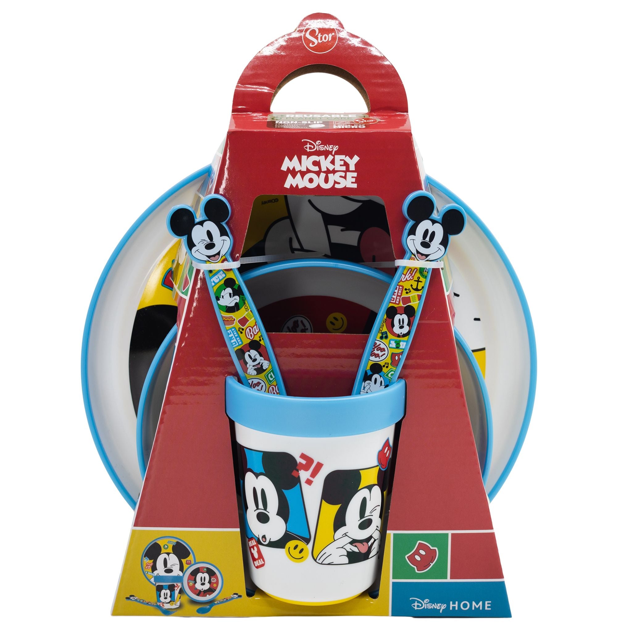 Disney Mickey 5 Pcs Non Slip Bicolor Premium Children's Tableware Set (39MM219)