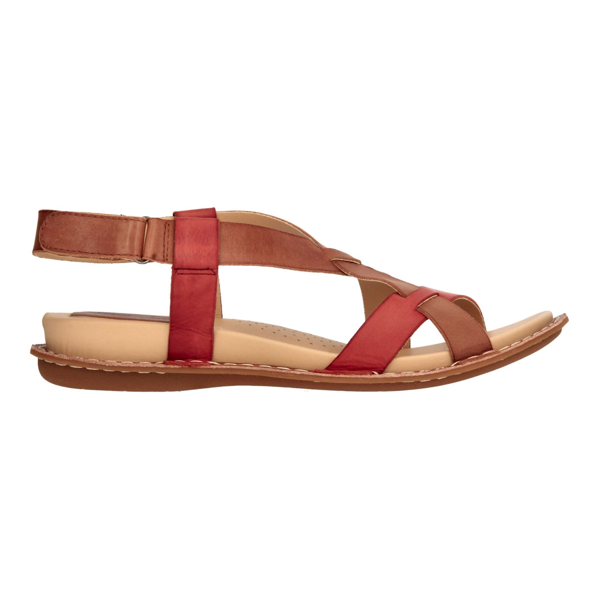 Red leather hotsell sandals womens
