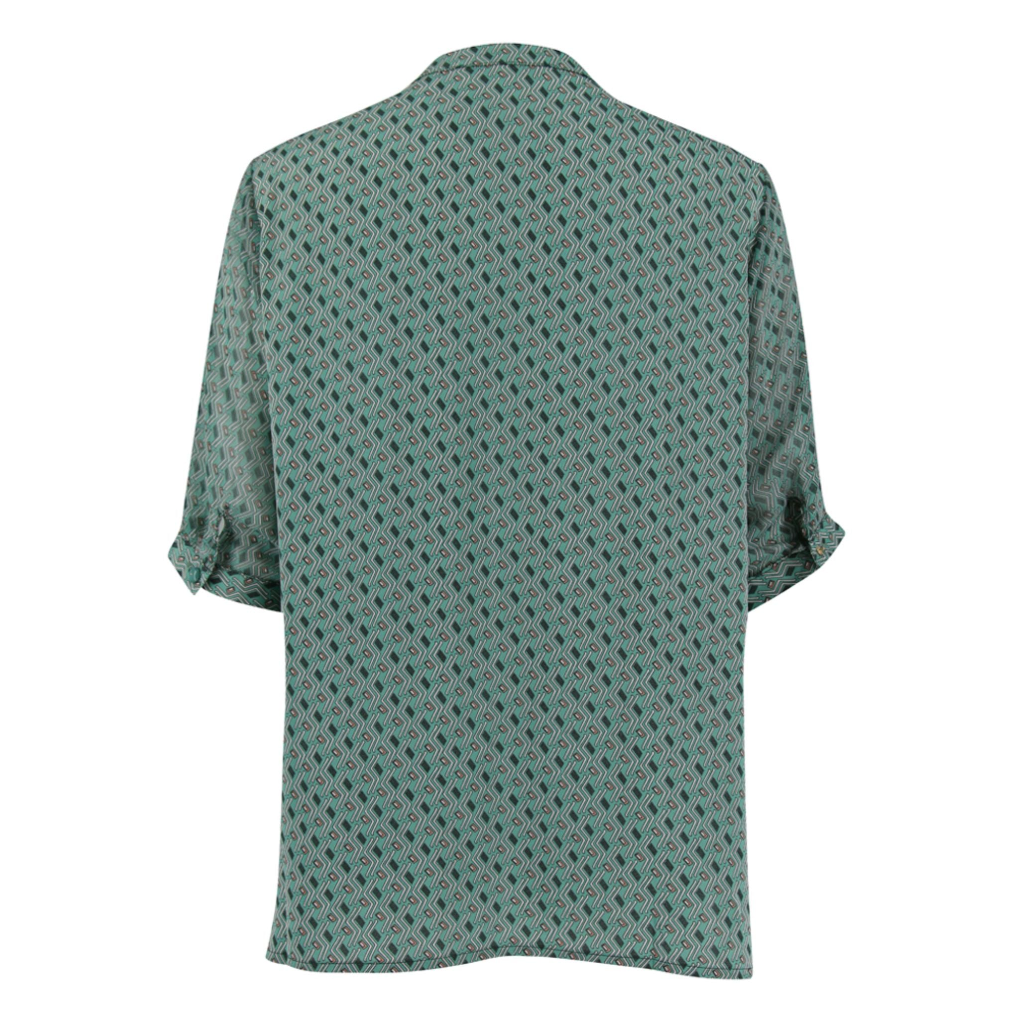 Runway Printed Blouse - Green