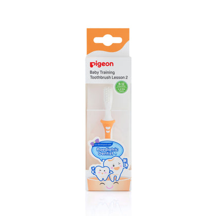 Pigeon Baby Training Toothbrush Lesson 2 (8-12 months) - Orange