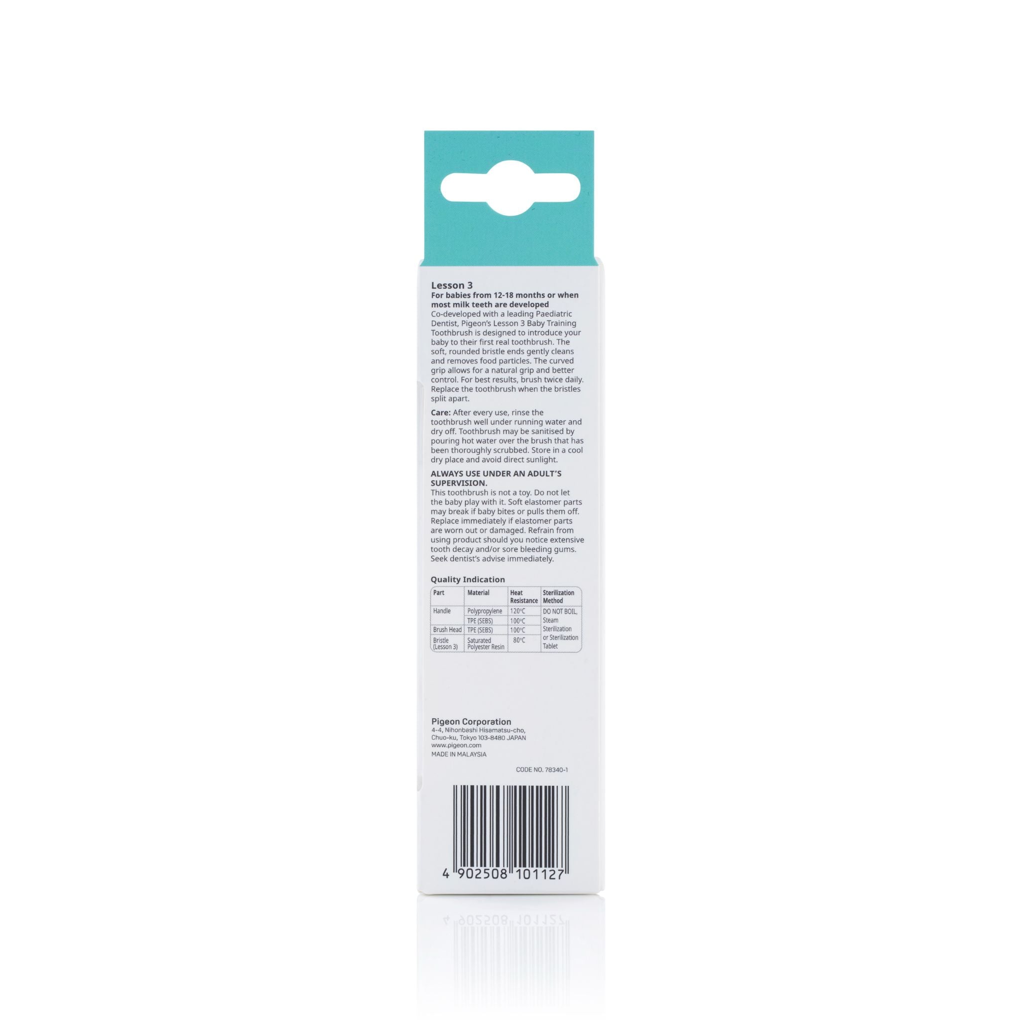 Pigeon Baby Training Toothbrush Lesson 3 (12-18 months) - Blue