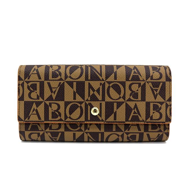 Bonia Monogram Long 3-Fold Wallet-Brown
