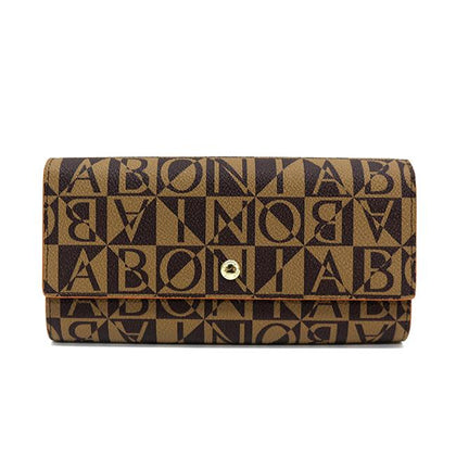 Bonia Monogram Long 3-Fold Wallet-Brown