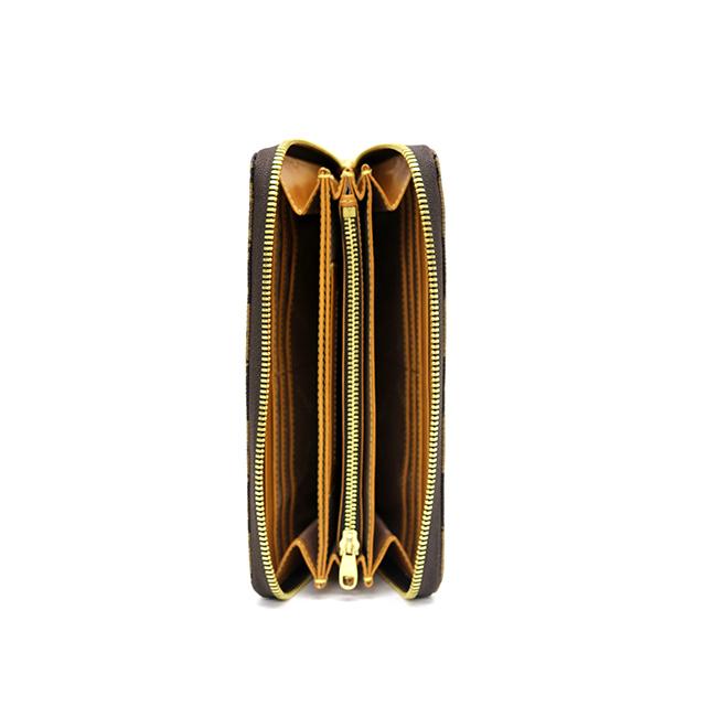 Bonia Monogram Long Zipper Wallet-Brown