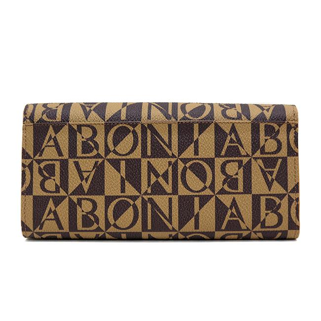 Bonia Monogram Long 2-Fold Wallet- Brown