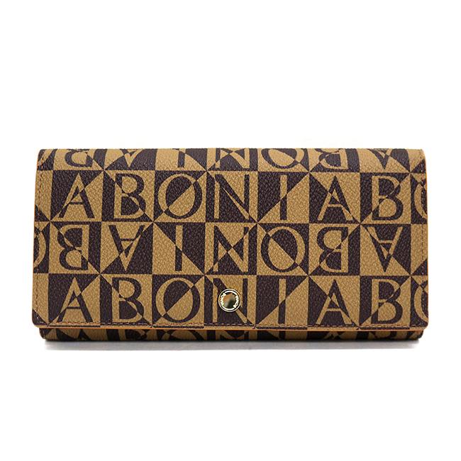 Bonia Monogram Long 2-Fold Wallet- Brown